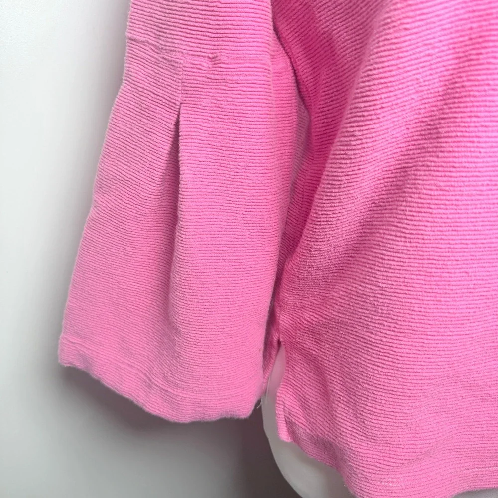 Madewell Bell Sleeve Top Womens M Pink Ribbed Preppy Coastal Chic
